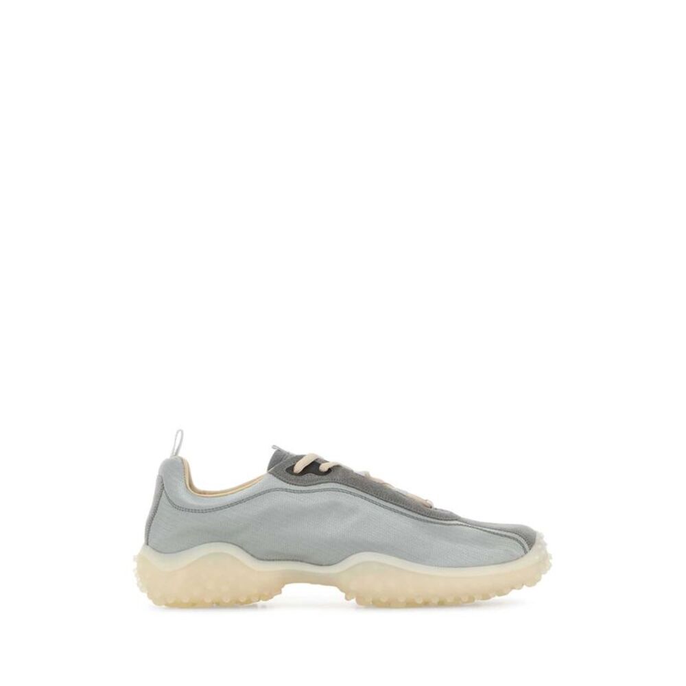 Miu Miu Women Grey Tech Fabric And Suede Bubble Sneakers